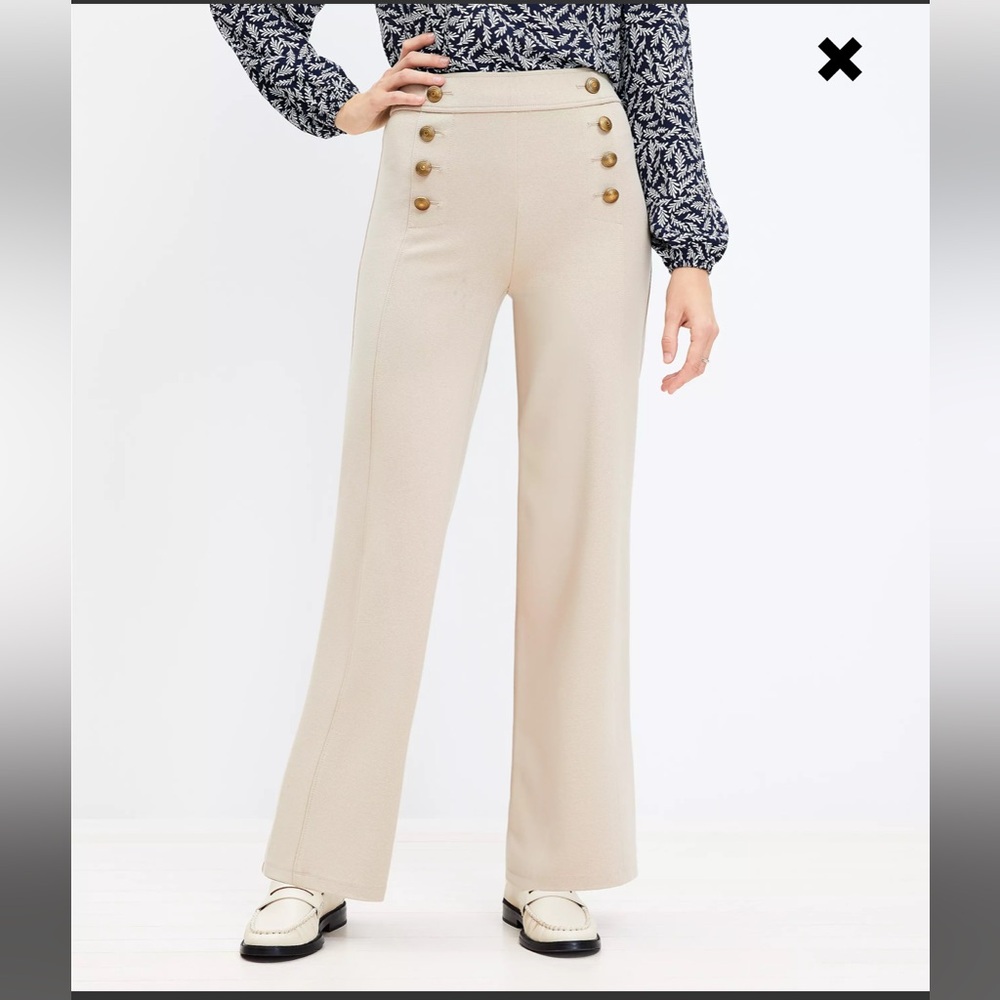 Loft khaki wide leg pant